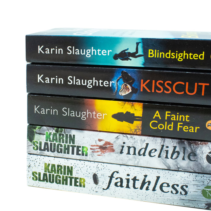 Karin Slaughter Collection 5 Books Set Kisscut, Indelible, Faithless, Blindsighted, A Faint Cold Fear - The Book Bundle