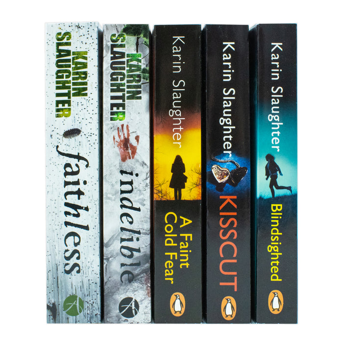 Karin Slaughter Collection 5 Books Set Kisscut, Indelible, Faithless, Blindsighted, A Faint Cold Fear - The Book Bundle