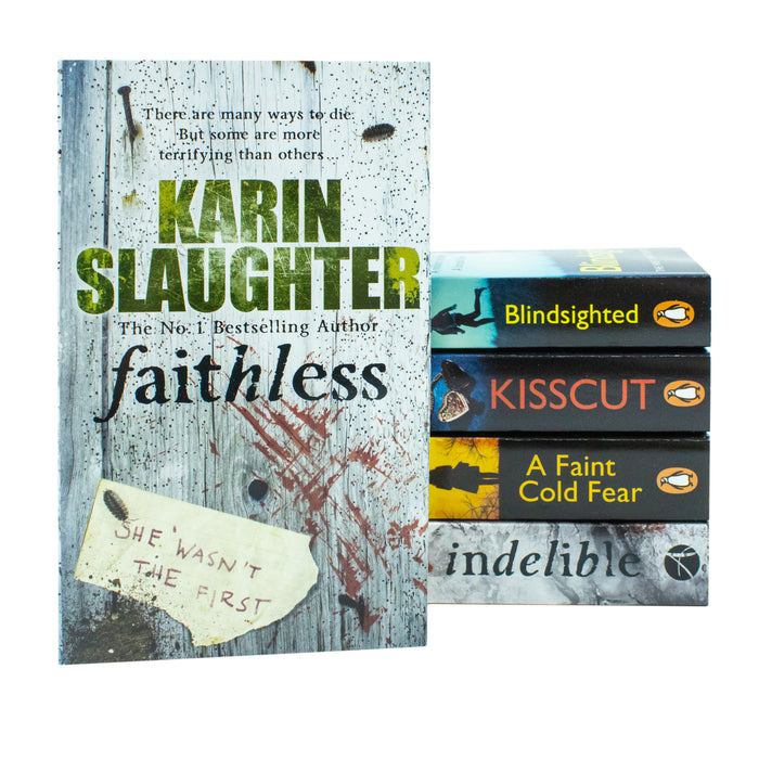 Karin Slaughter Collection 5 Books Set Kisscut, Indelible, Faithless, Blindsighted, A Faint Cold Fear - The Book Bundle