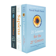 Set of three Yuval Noah Harari non-fiction paperback books from the Vintage/Jonathan Cape collection, featuring titles by the author.
