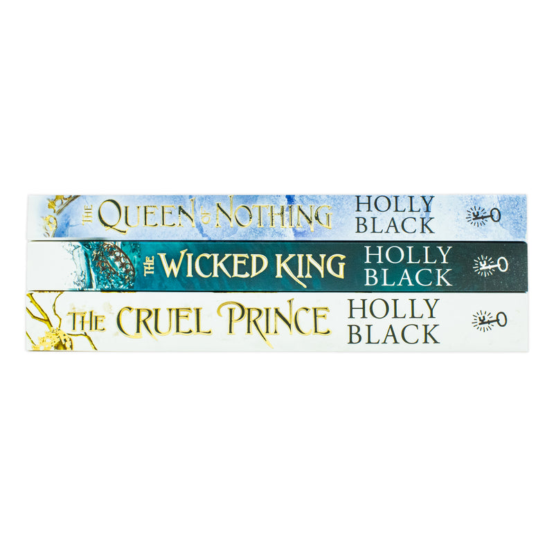 Box set of Holly Black's The Folk of the Air trilogy featuring three young adult paperback books with colorful cover art.