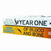Two paperback books from Nora Roberts' Chronicles of The One 2 Books Collection Set by Piatkus, featuring fantasy fiction covers.