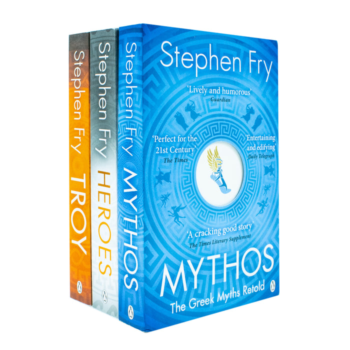 Stephen Fry Greek Myths Series Collection 3 Books Set (Troy, Heroes, Mythos) by Stephen Fry - The Book Bundle