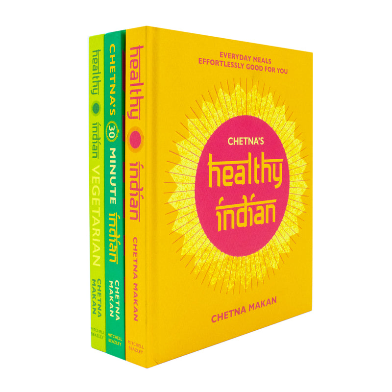 Chetna Makan 3-book collection set featuring Indian cooking, healthy Indian recipes, and everyday family meal ideas by Chetna Makan