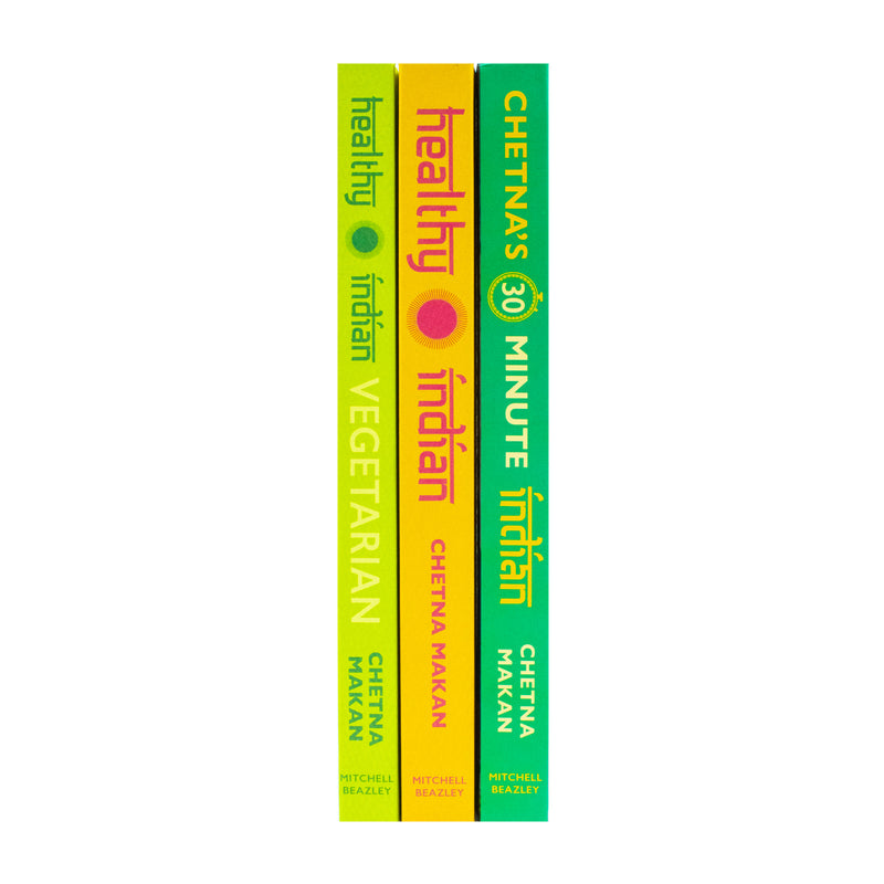 Chetna Makan 3-book Indian cooking collection set by Chetna Makan, including healthy, quick, and family meal recipes.