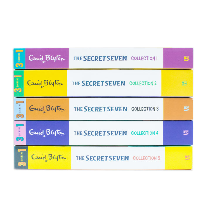 Enid Blyton The Secret Seven 15 Story Collection in 5 Books Set (The Secret Seven) - The Book Bundle