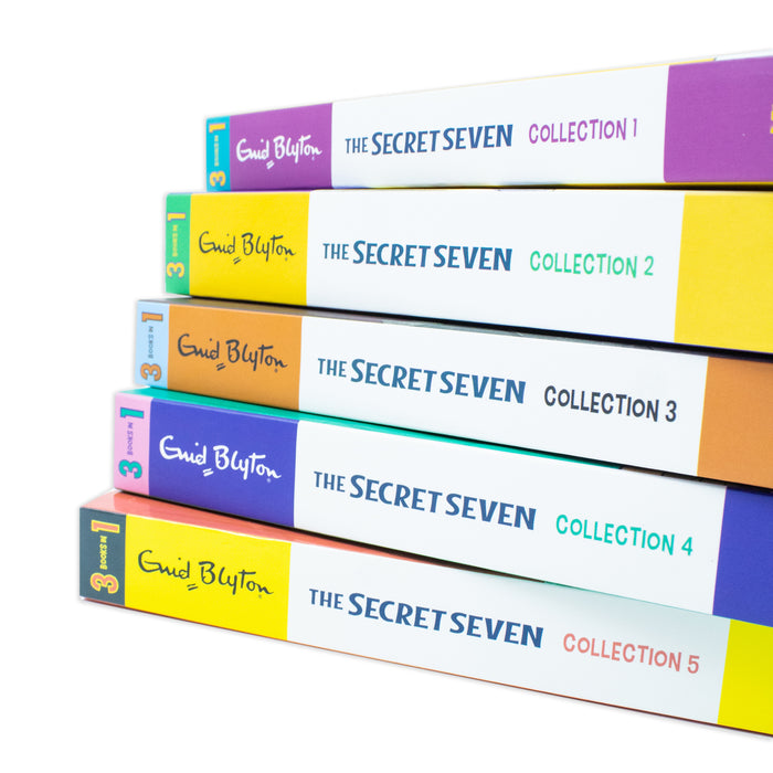 Enid Blyton The Secret Seven 15 Story Collection in 5 Books Set (The Secret Seven) - The Book Bundle
