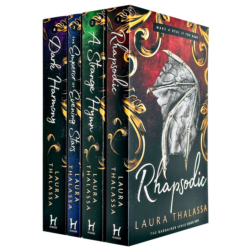 The Bargainer Series 4 Books Collection Set by Laura Thalassa(Rhapsodic, A Strange Hymn, The Emperor of Evening Stars & Dark Harmony) - The Book Bundle