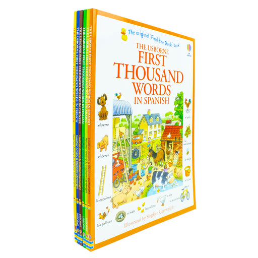 Usborne First Thousand Words 6 Books Collection Set By Heather Amery (First Thousand Words in English, Arabic, Chinese, Italian, French, Spanish) - The Book Bundle