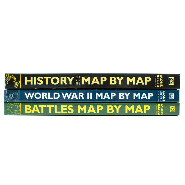 Map by Map Series 3 Books Collection Set (Battles, History of the World & World War II) DK - The Book Bundle