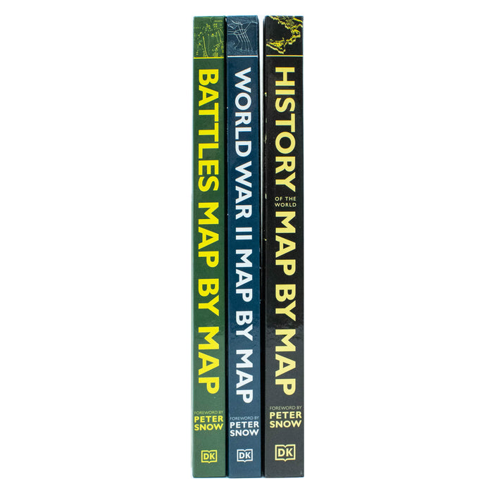 Map by Map Series 3 Books Collection Set (Battles, History of the World & World War II) DK - The Book Bundle