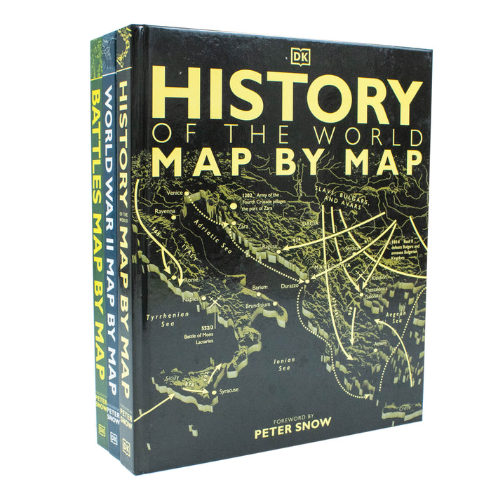 Map by Map Series 3 Books Collection Set (Battles, History of the World & World War II) DK - The Book Bundle