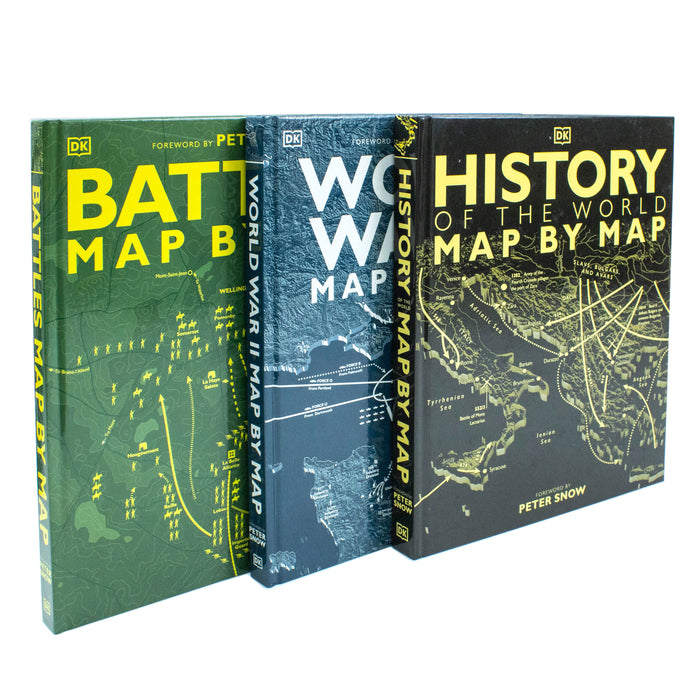 Map by Map Series 3 Books Collection Set (Battles, History of the World & World War II) DK - The Book Bundle