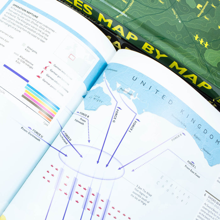 Map by Map Series 3 Books Collection Set (Battles, History of the World & World War II) DK - The Book Bundle