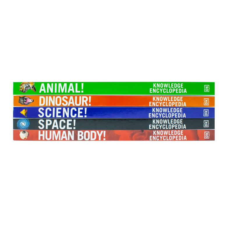 Knowledge Encyclopedias Collection 5 Books Set By DK (Human Body, Science, Space, Animal & Dinosaur) - The Book Bundle