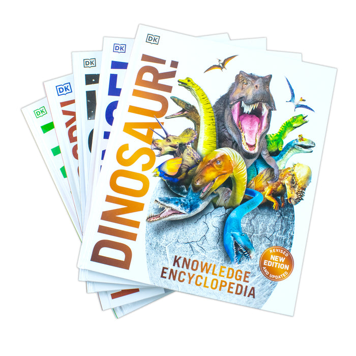 Knowledge Encyclopedias Collection 5 Books Set By DK (Human Body, Science, Space, Animal & Dinosaur) - The Book Bundle