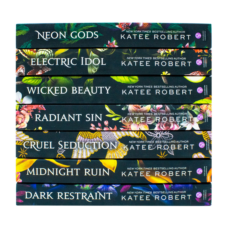 Dark Olympus Series 7-book collection by Katee Robert, including Neon Gods, Electric Idol, and Wicked Beauty, published by Sourcebooks Casablanca.