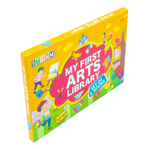 Set of six children's art books from Steam My First Arts Library collection by Swayam Ganguly, published by Om Books International.