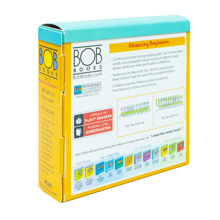 Bob Books: Set 2 - Advancing Beginners Box Set (12 books): 8 Books for Young Readers - The Book Bundle