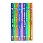 Set of nine Baby-Sitters Club graphic novels from Ann M. Martin's collection, featuring colorful book covers and illustrations.