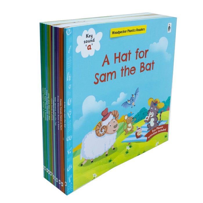 My First Phonic Sounds 12 Books Collection Box Set with Included Fun Activities(A Hat for Sam the Bat) - The Book Bundle