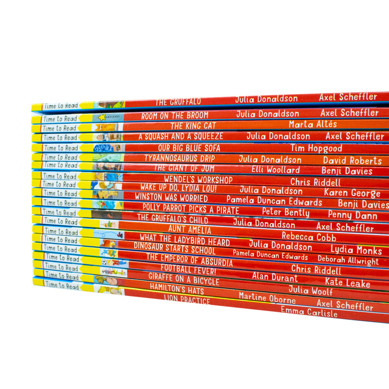 Set of 20 early reader books from the Time to Read Series by Julia Donaldson, featuring Dinosaur Starts School from Pan Macmillan.