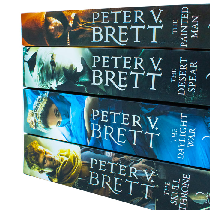 The Demon Cycle Series Peter V. Brett 4 Books Collection Set With Gift Journal (Painted Man,Desert Spear,Daylight War,Skull Throne) - The Book Bundle