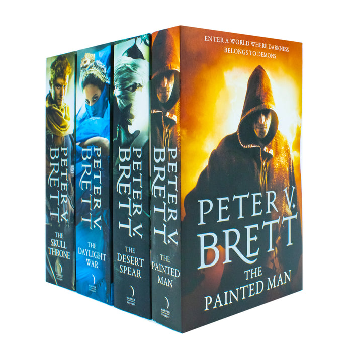 The Demon Cycle Series Peter V. Brett 4 Books Collection Set With Gift Journal (Painted Man,Desert Spear,Daylight War,Skull Throne) - The Book Bundle