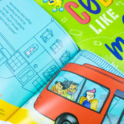 Collection of four educational books by Dr Shini Somara and Nadja Sarell, covering engineering, science, mathematics, and coding.