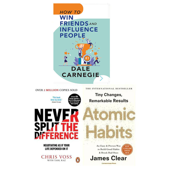 Never Split the Difference, How to Win, Atomic Habits 3 Books Collection Set - The Book Bundle