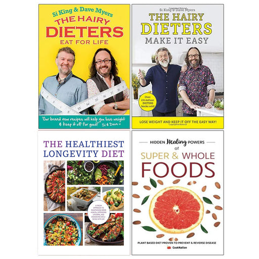 Hairy Dieters Eat for Life, Hairy Dieters Make It Easy, The Healthiest Longevity Diet, Hidden Healing Powers 4 Books Collection Set - The Book Bundle