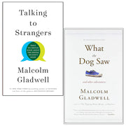 Allen Lane collection of Malcolm Gladwell's non-fiction books Talking to Strangers and What the Dog Saw, featuring mixed formats.