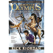 Three-book collection of "The Heroes of Olympus" graphic novels by Rick Riordan, Puffin edition, featuring colorful cover illustrations.