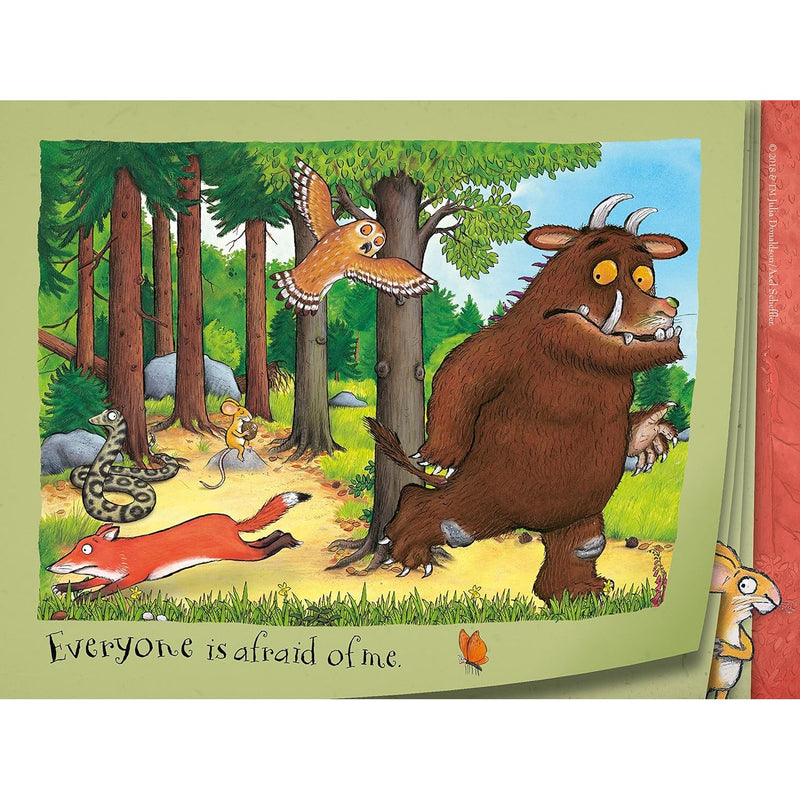 Julia Donaldson The Gruffalo 4-in-1 jigsaw puzzle pack featuring colorful images of the Gruffalo and friends for children.