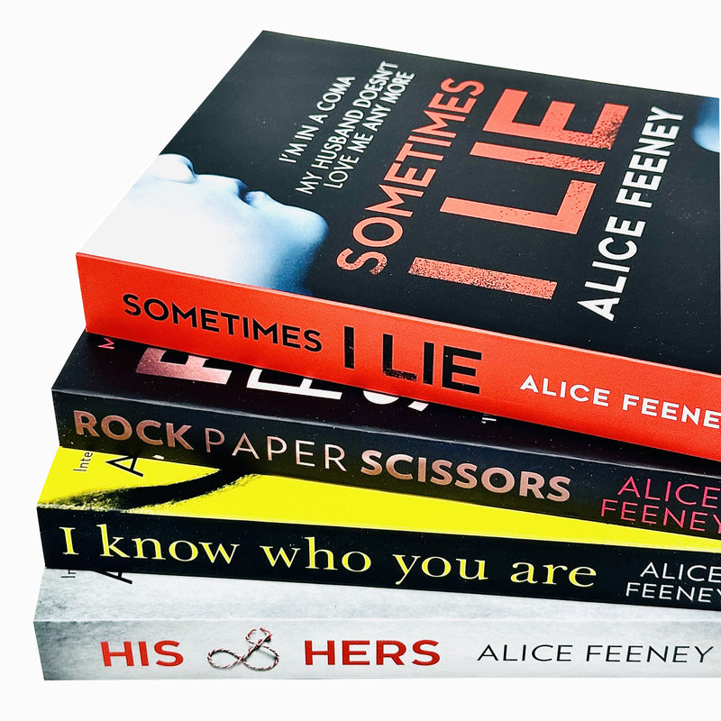 Alice Feeney Collection 4 Books Set (Rock Paper Scissors, Sometimes I Lie, His And Hers, I Know Who You Are) - The Book Bundle