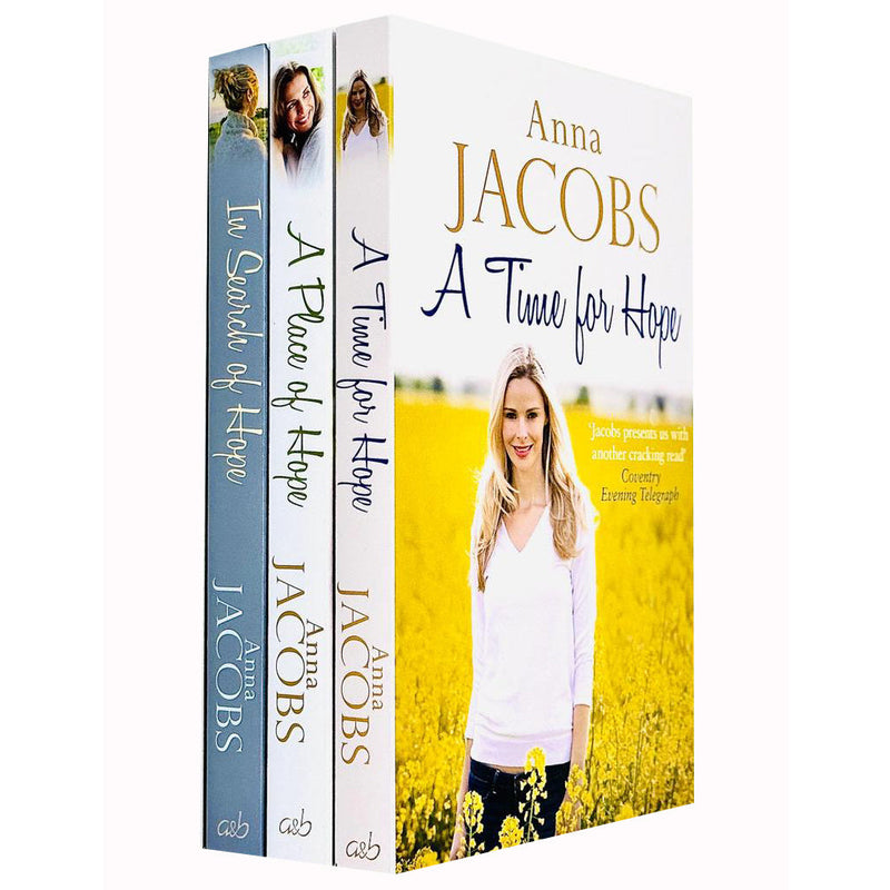 Hope Trilogy book set by Anna Jacobs featuring three fiction paperbacks, displayed together.