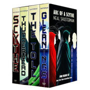 Walker Ltd. Neal Shusterman Arc of a Scythe Series 4-book box set featuring The Toll, Thunderhead, Scythe, and Gleanings.