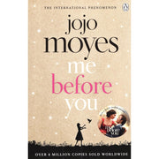Four paperback books from the Me Before You series collection by Jojo Moyes, featuring colorful covers and Penguin branding.
