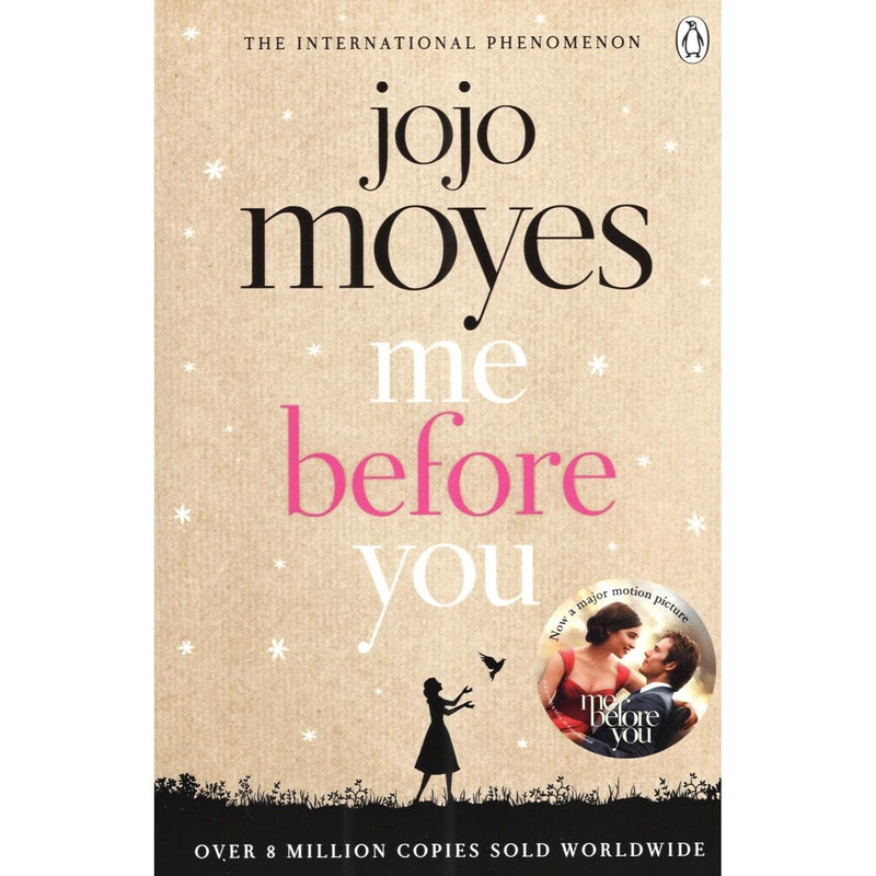 Four paperback books from the Me Before You series collection by Jojo Moyes, featuring colorful covers and Penguin branding.