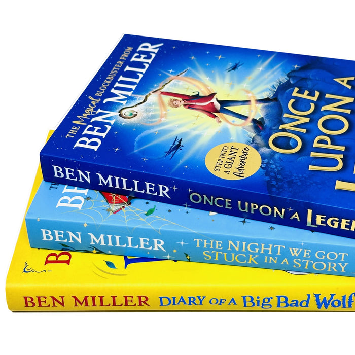 Ben Miller 3 Books Collection Set (The Night We Got Stuck in a Story, Diary of a Big Bad Wolf [Hardback] ) - The Book Bundle