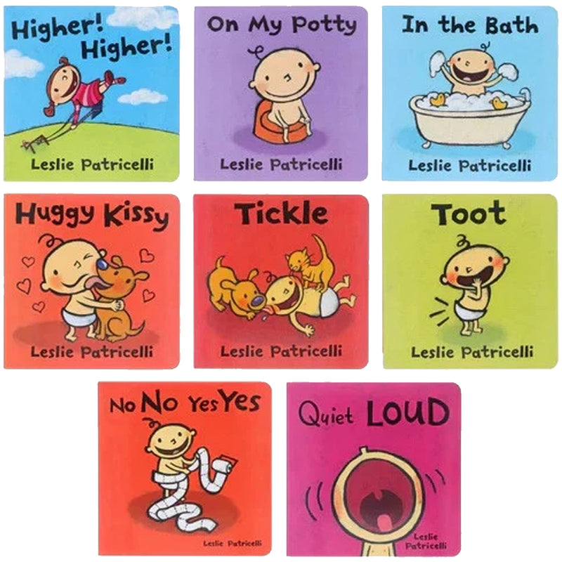 Leslie Patricelli's Big Box of Brilliant 8 Board Books Collection Set (Higher! Higher!, On My Potty, Tubby)