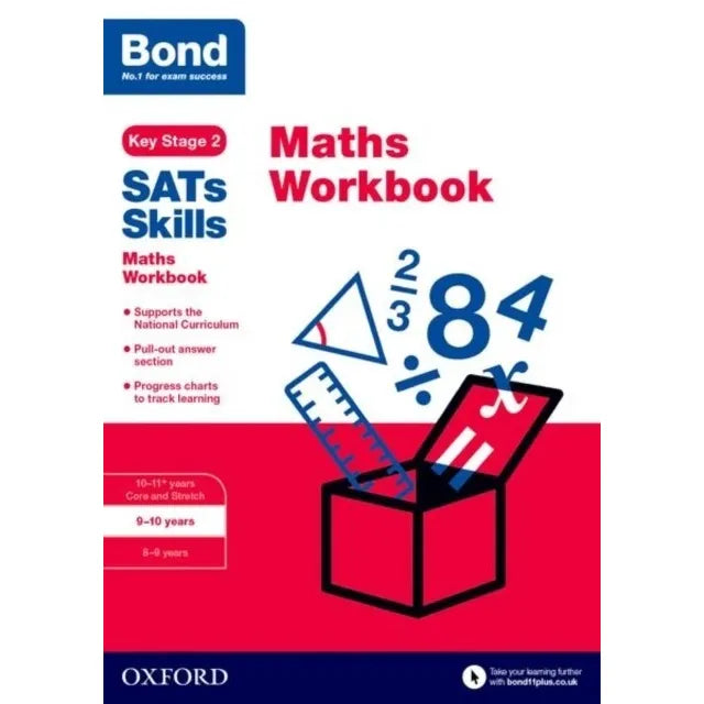 Set of six Bond KS2 SATs Skills Maths and English books for ages 9-10, published by Oxford University Press, featuring colorful covers.
