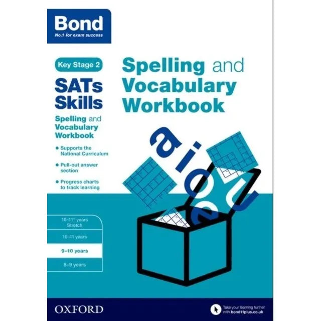 Set of six Bond KS2 SATs Skills Maths and English books for ages 9-10, published by Oxford University Press, with colorful covers.