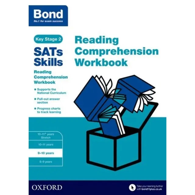 Set of seven Bond KS2 SATs Skills Maths and English books for 9-10 year olds by Oxford University Press, showing colorful covers.