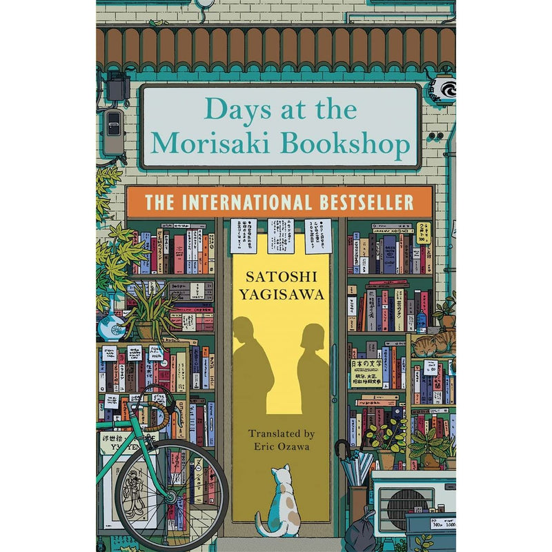 Three paperback books from the Timeless Tokyo Bookshop Tales collection by Satoshi Yagisawa, featuring cozy Jinbocho fiction stories.