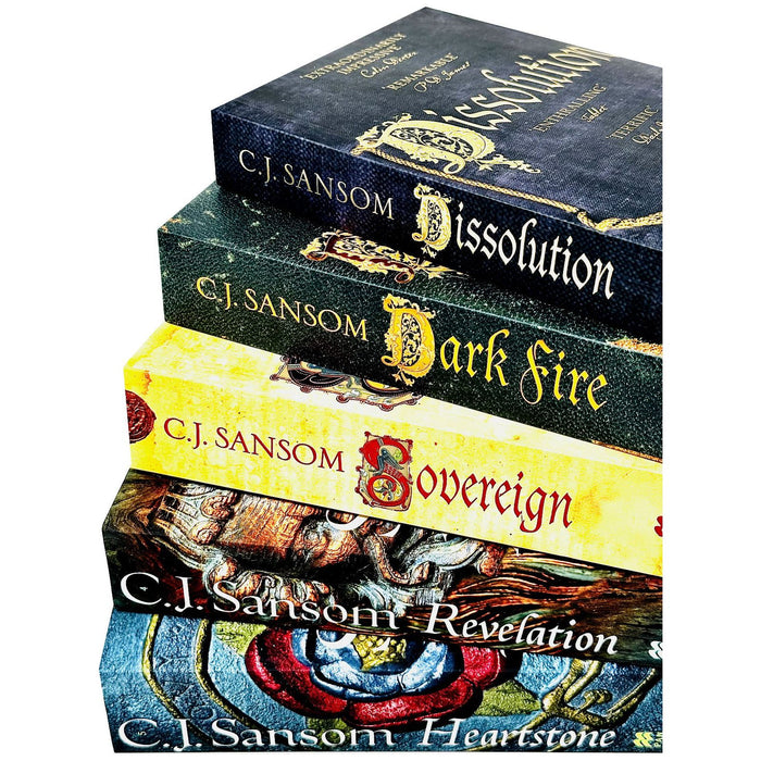 C.J. Sansom The Shardlake Series 5 Books Collection Set - Heartstone, Revelation, Sovereign, Dark Fire, Dissolution - The Book Bundle