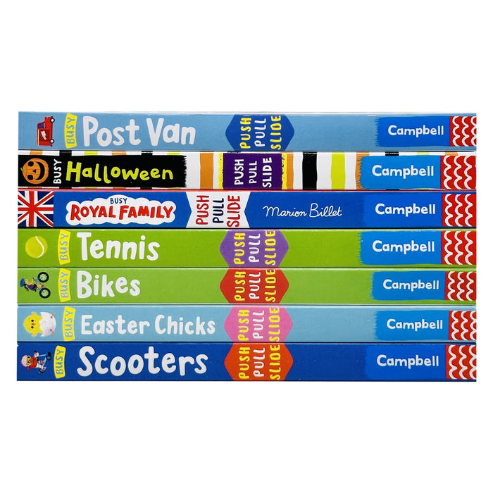 Campbell Busy Books Series 7 Books Collection Set Busy Post Van, Busy Halloween, Busy Royal Family - The Book Bundle