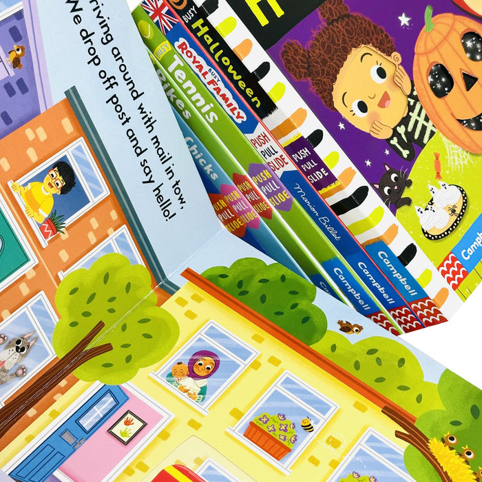 Campbell Busy Books Series 7 Books Collection Set Busy Post Van, Busy Halloween, Busy Royal Family - The Book Bundle