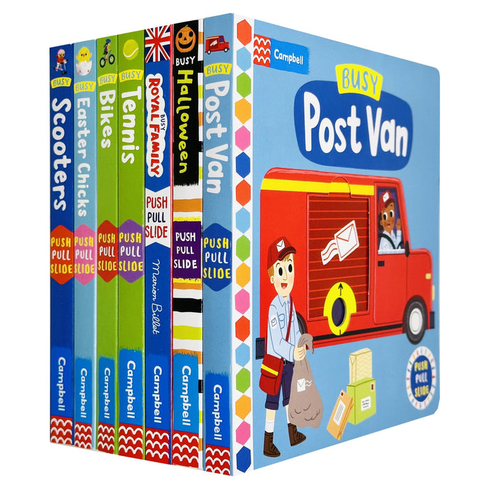 Campbell Busy Books Series 7 Books Collection Set Busy Post Van, Busy Halloween, Busy Royal Family - The Book Bundle