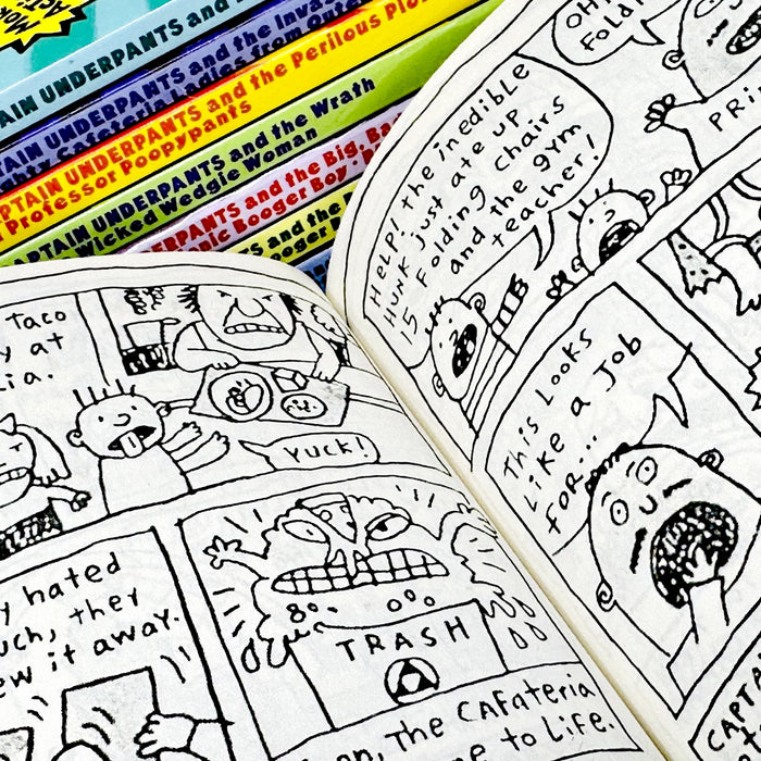 Captain Underpants Collection 8 Books Set By Dav Pilkey (Adventures of Captain Underpants,Attack of the Talking) - The Book Bundle